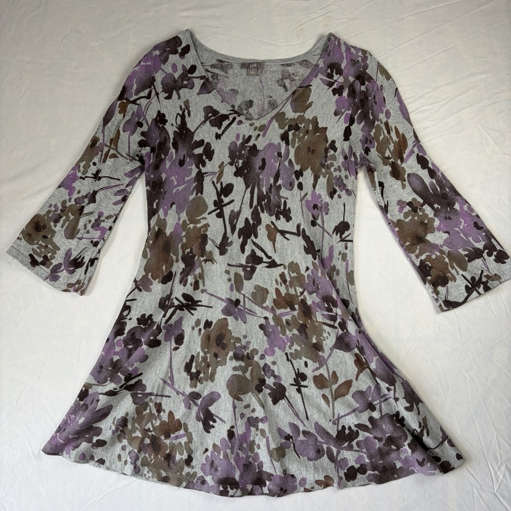 J Jill Sweater Womens‎ Small Floral Silk Cashmere Blend Soft Lightweight Classic